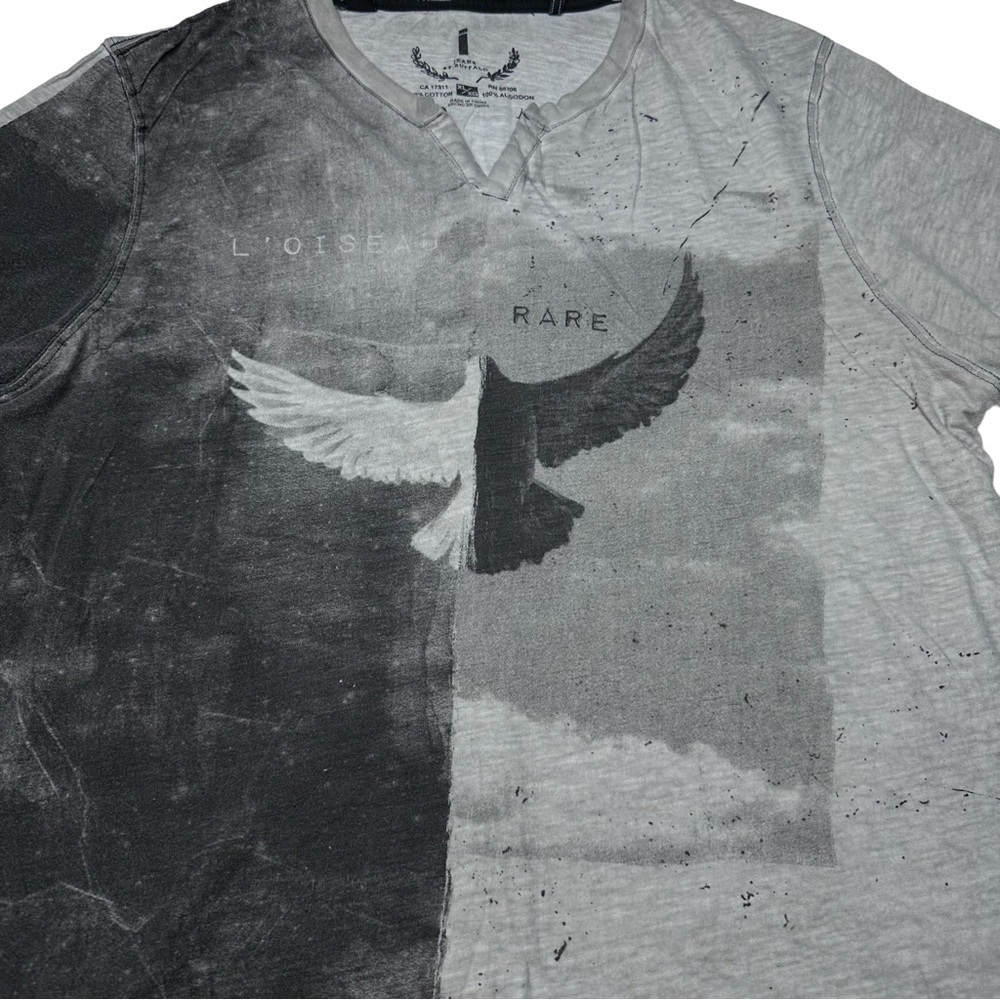 I Jeans By Buffalo Short Sleeve Gray V-Neck Graphic T-Shirt Men’s Size XL - Picture 4 of 5